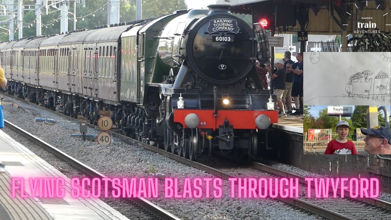 Flying Scotsman blasts through Twyford and Hanwell