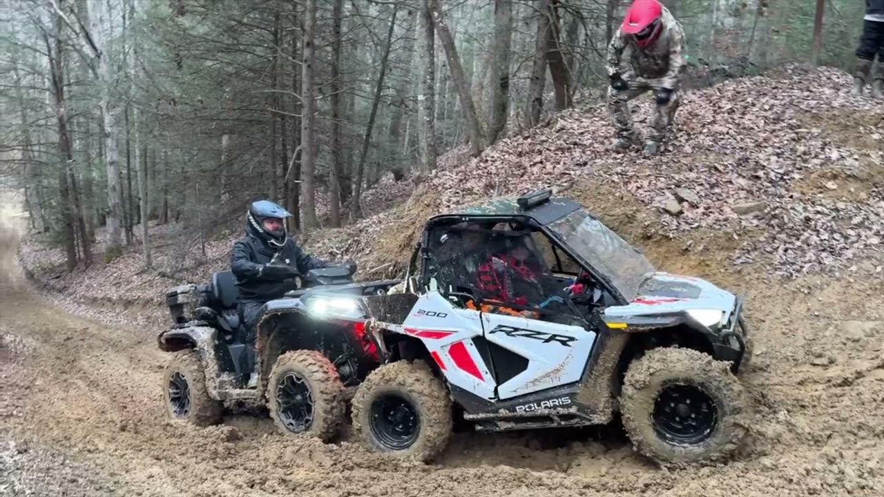2025 Can-am Outlander Max Rescues Polaris RZR 200 On Black Trail 86