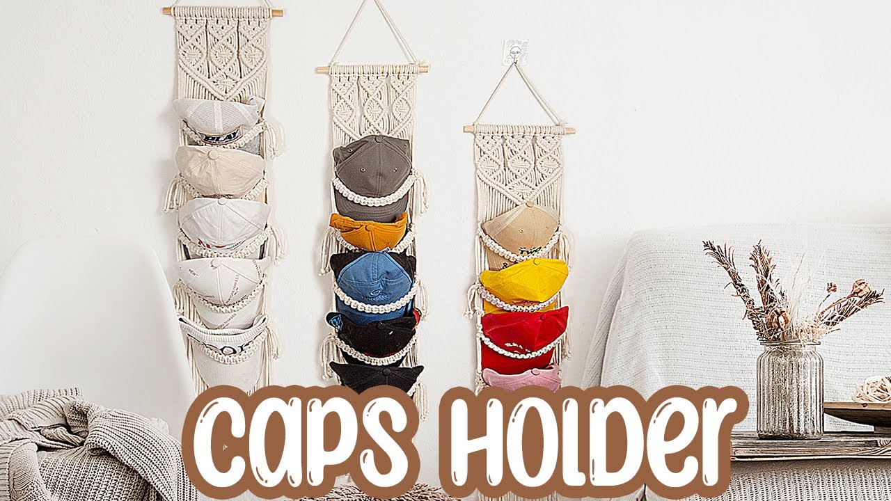 How to knit macrame hat rack, hat storage, baseball bat organization