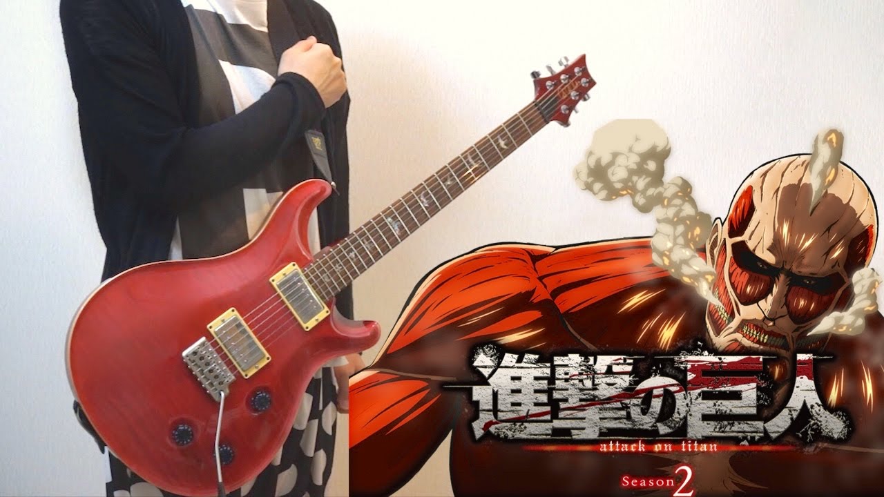 【TAB】Attack on Titan【進撃の巨人】Season 2 OP - (心臓を捧げよ！) Guitar Cover ギター弾いてみた