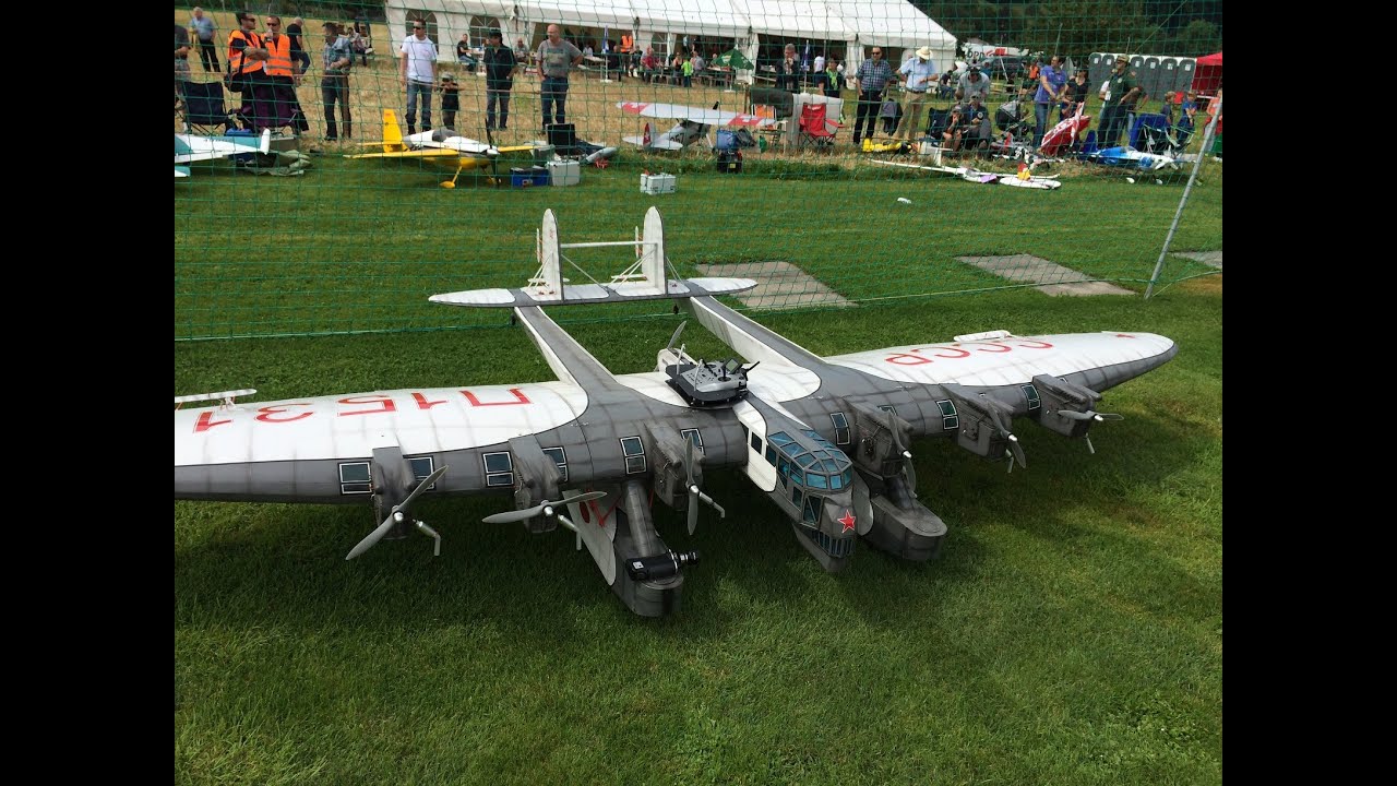 Huge Rc Kalinin K-7 CCCP,6m Wingspan and 7 Motors at Kulmer Air Show 2014 Pilot is Rainer Mattle