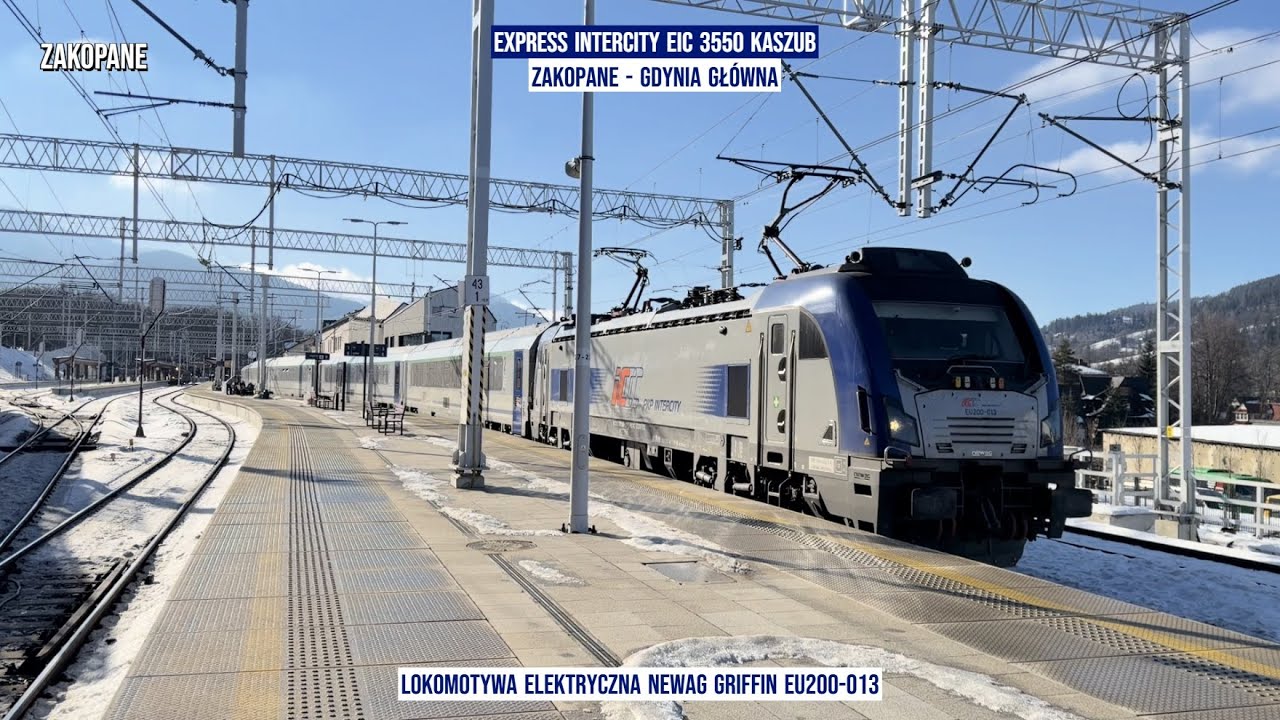 Poland Train Express InterCity EIC 3550 KASZUB Zakopane - Gdynia Gł&oacute;wna Polska z tyłu pociągu