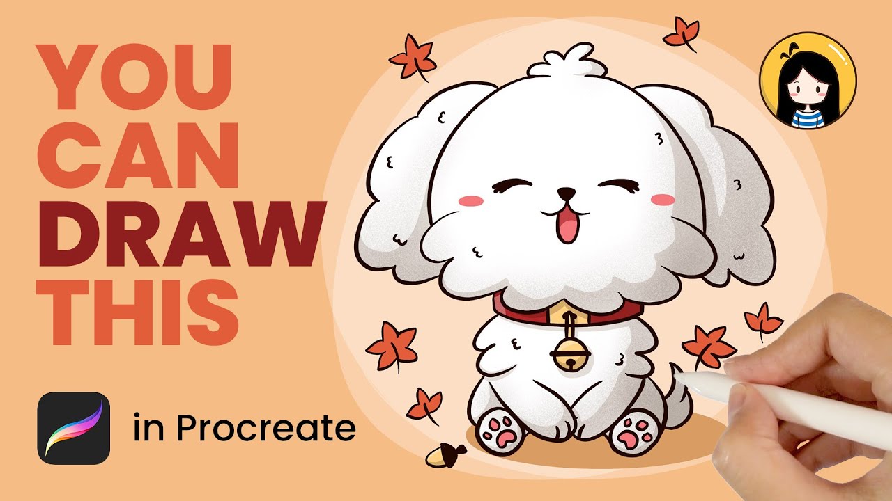 How to Draw a Cute Puppy in Procreate | Easy Tutorial for Beginners | Cute Drawing Ideas