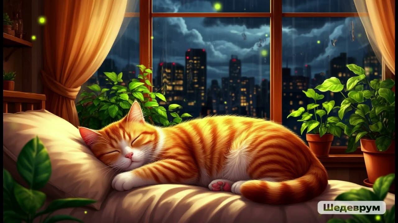 🌧️🐾 Rainy Day Lo-Fi | Cozy Relaxing Beats with a Sleepy Cat Companion 🐱🎶