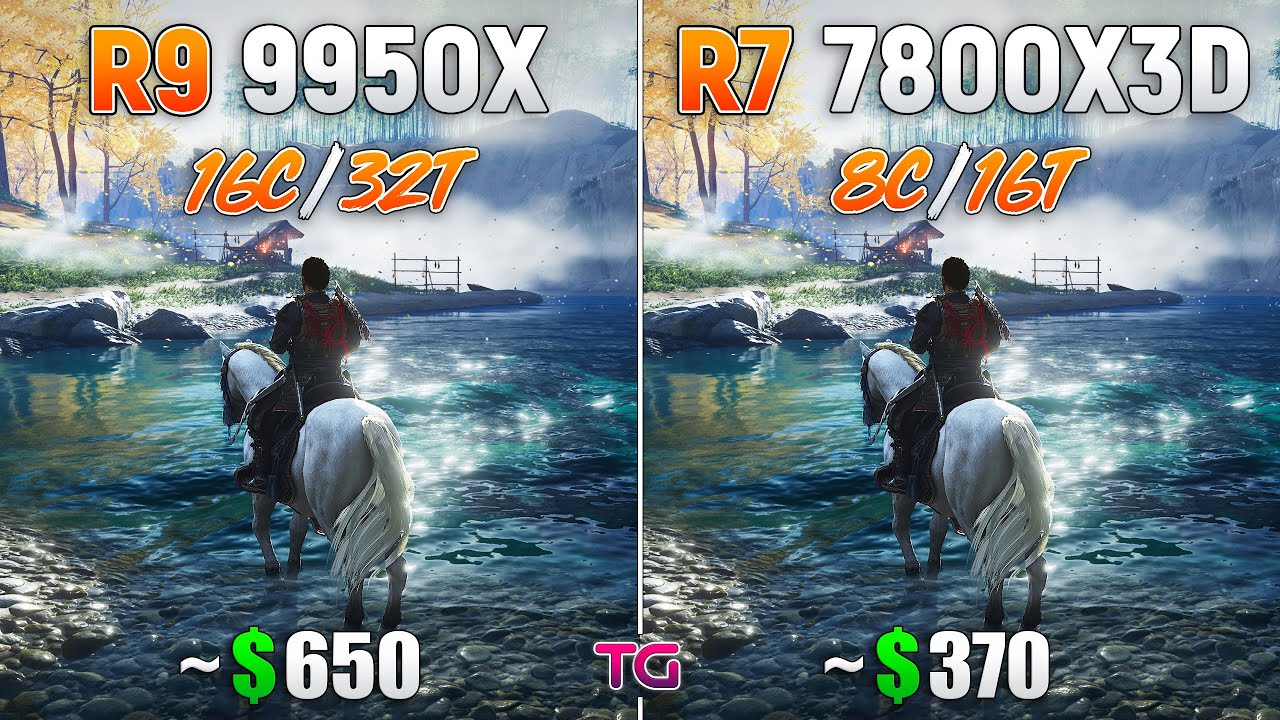 Ryzen 9 9950X vs Ryzen 7 7800X3D - Test in 10 Games