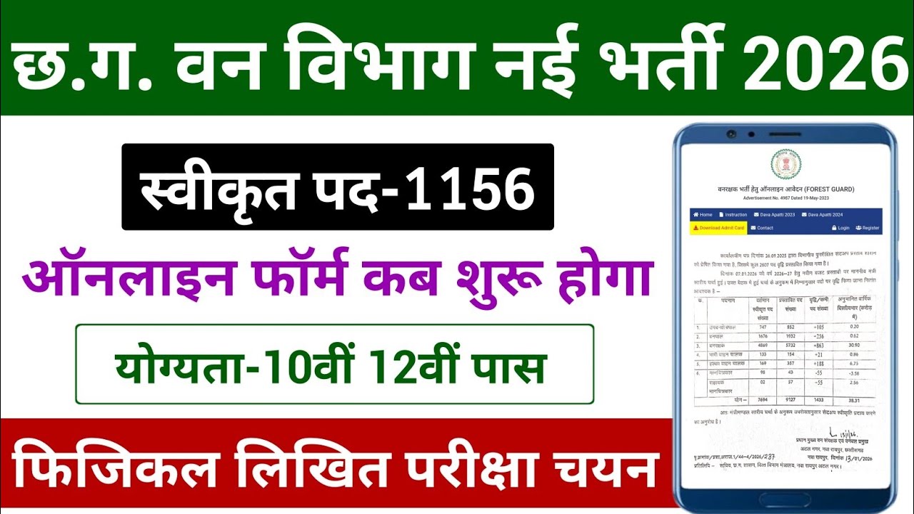 वन विभाग नई भर्ती | CG Forest Guard New Vacancy 2026 | CG Van Vibhag New Update 2026