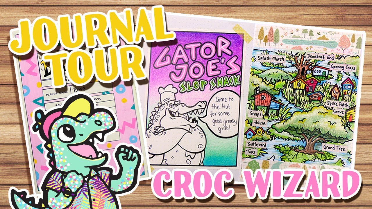 CHARACTER JOURNAL TOUR - CUTE CROC WIZARD