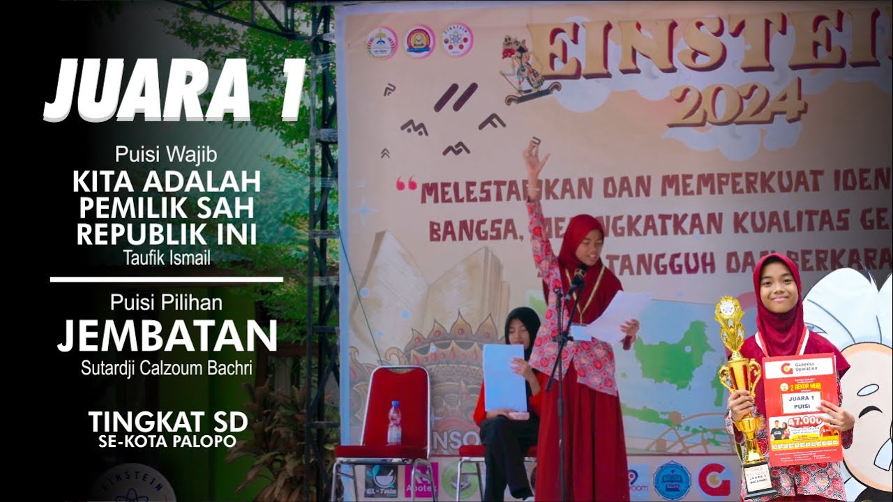 Juara 1 Lomba Baca Puisi KITA ADALAH PEMILIK SAH REPUBLIK INI & JEMBATAN | Tk.SD SeKota Palopo 2024
