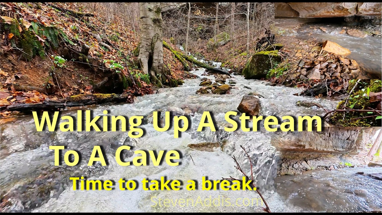 Walking Up A Stream | Time To Take a Break | 4K