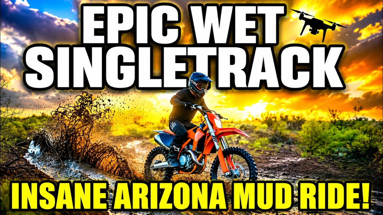 Epic Wet Singletrack Ride at Wildcat Canyon, Cave Creek AZ | Insane Drone Footage #enduro #dirtbike