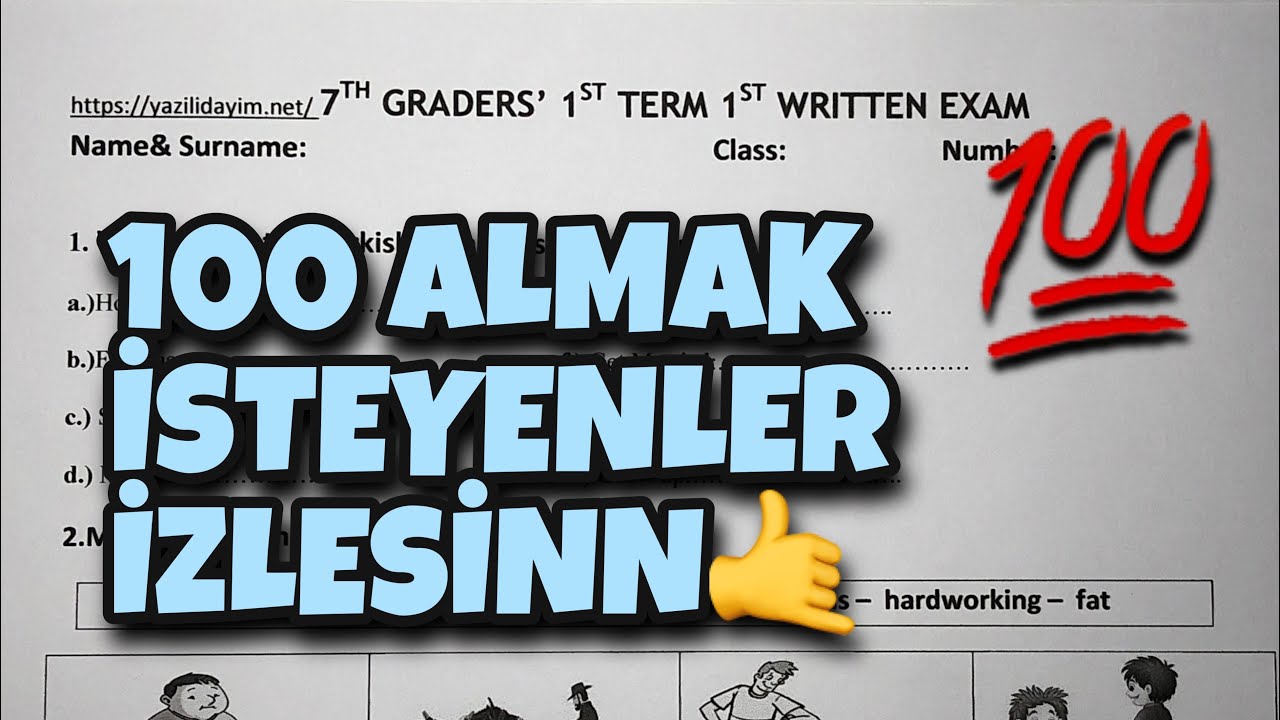 7.Sınıf İngilizce 1.Dönem 1.Yazılı