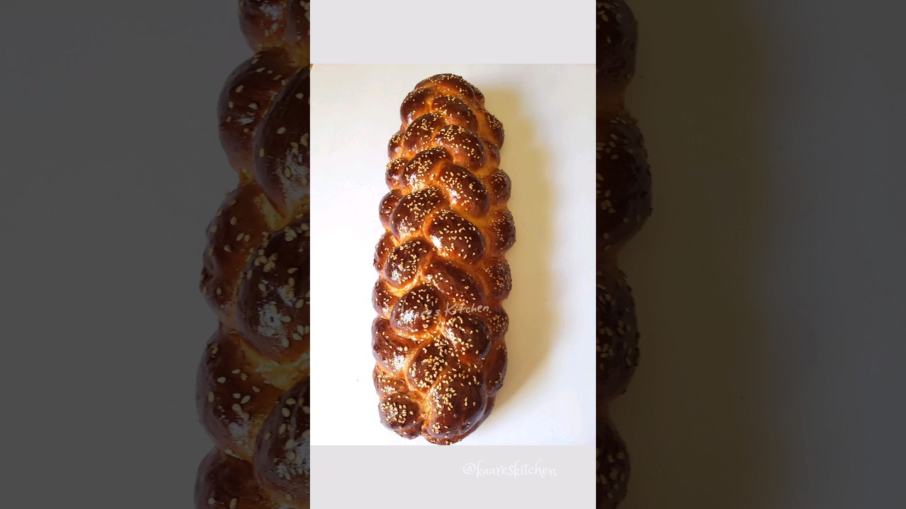 Delicious Challah bread 6 braids. Good eats  #challahbread #shorts #atx #kaareskitchen