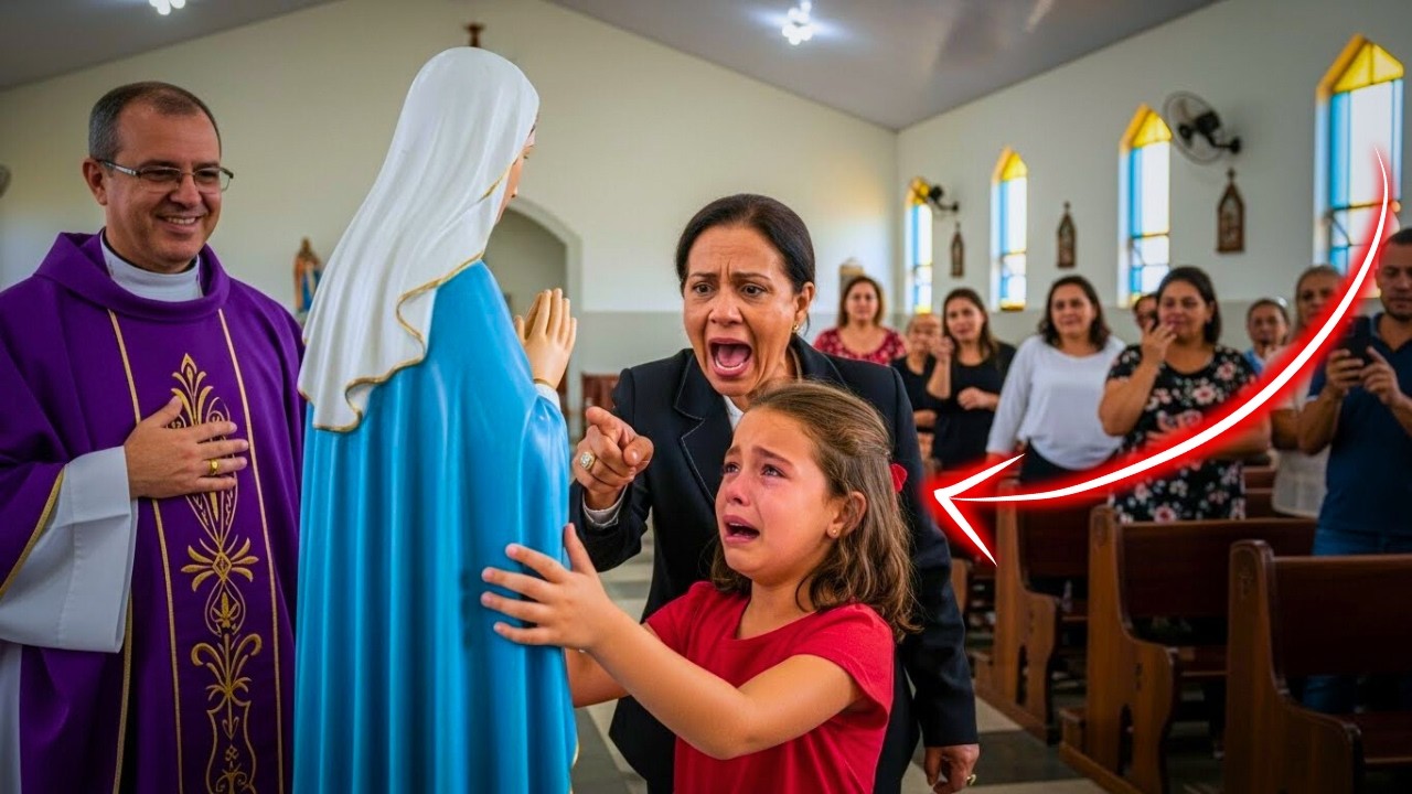 A FILHA CEGA DE PASTORA EVANGÉLICA TOCA NA VIRGEM MARIA DURANTE A MISSA E MILAGROSAMENTE ELA VOLTA A