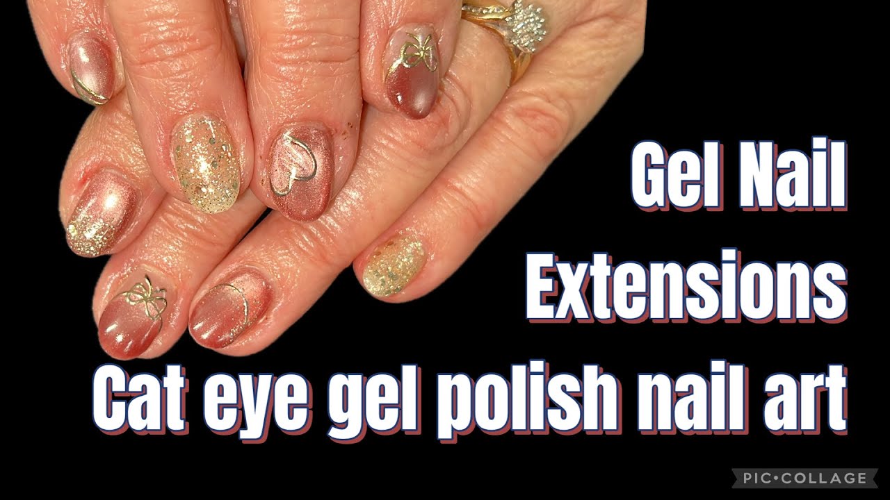 Gel Nail Extensions with Soft Cat Eye Nail Art | Elegant & Easy Tutorial 💅✨