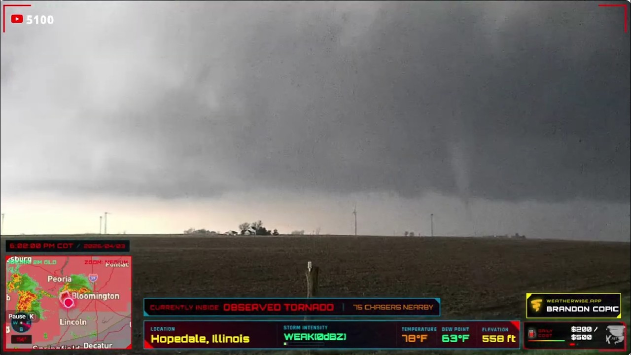 Hopedale, IL Brief Tornado Storm Chase | Live Stream Archive
