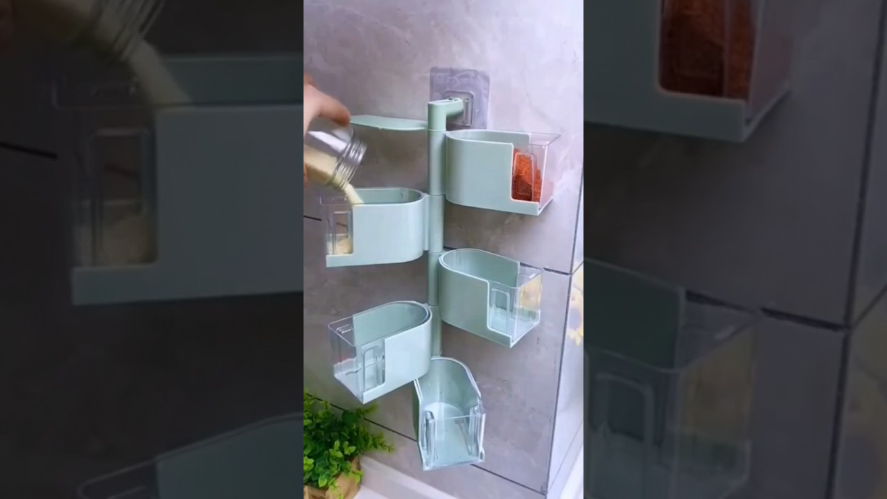 Amazon wall mounted rotating spice rack online available 😍