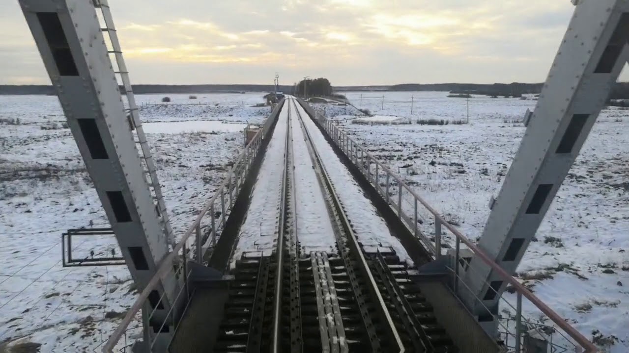 View from the cab of the TEP70 locomotive / Вид из кабины .Перегон Сосьва Новая - Усть Березовка.#14