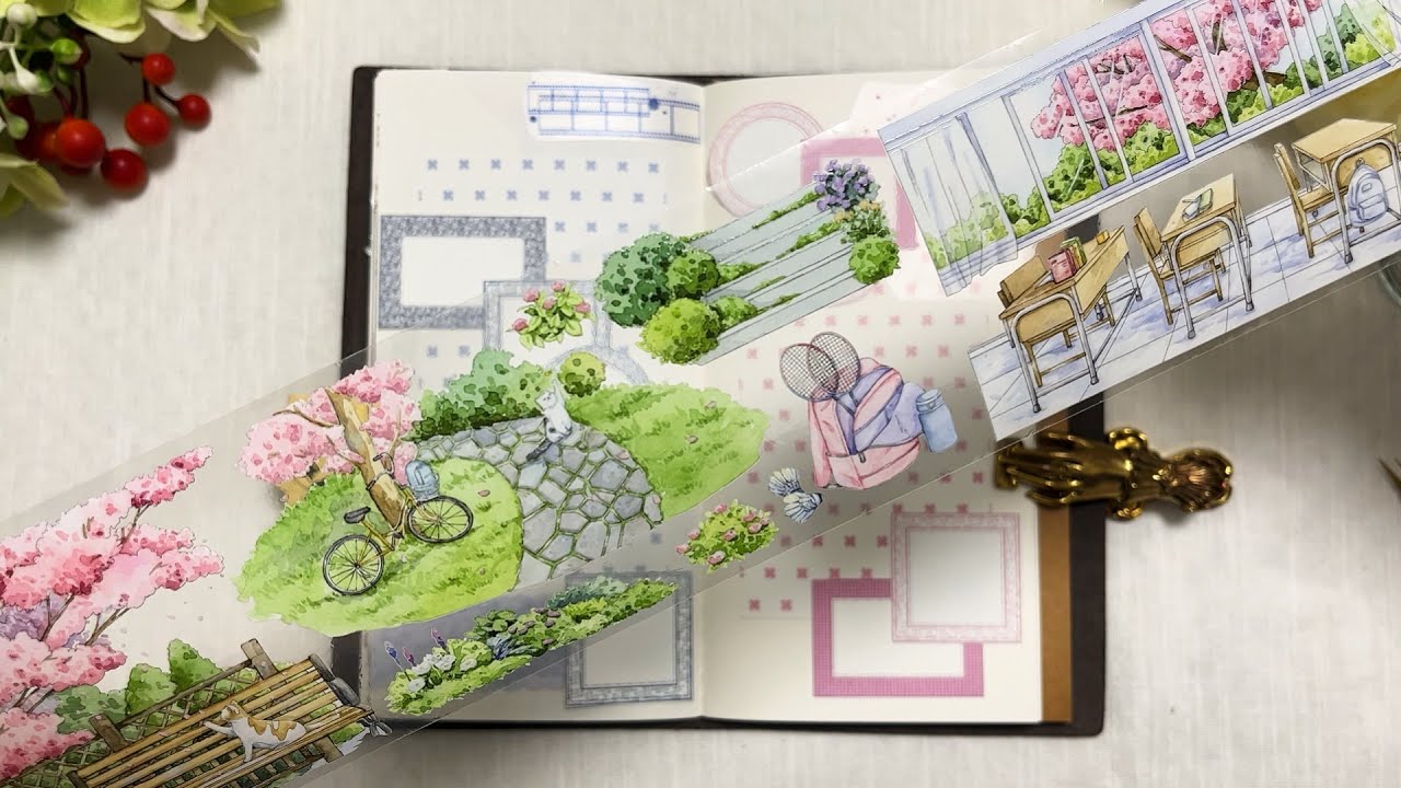 ASMR 설레는 새 학기🌸 다이어리 꾸미기 Art journalingㅣScrapbookingㅣCollageㅣ紙の音ㅣ手帳デコㅣコラージュㅣ허니마켓ㅣ눈토끼상점ㅣ다꾸