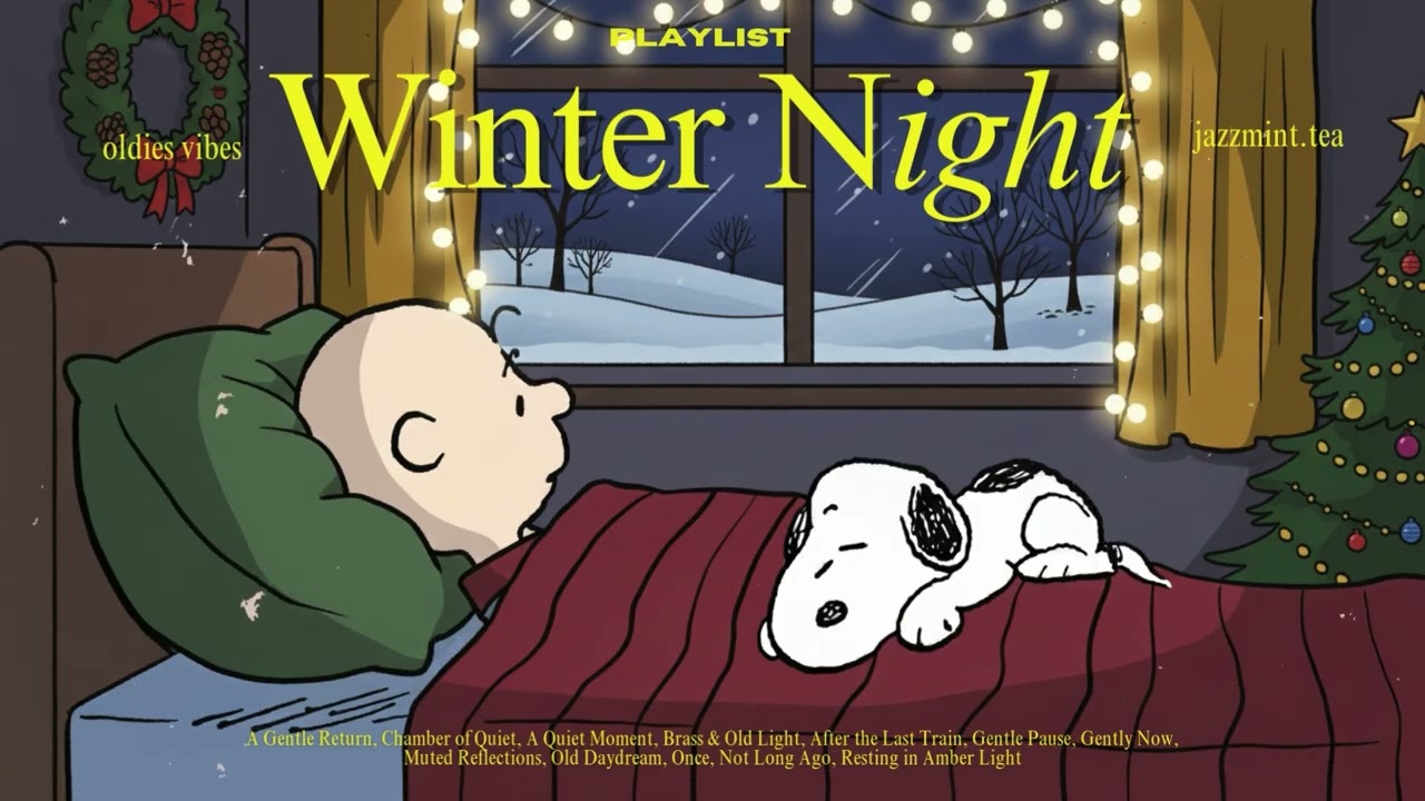 Oldies Winter Night with Snoopy ☕✨ Peaceful Vintage Vibes for Best Relaxation | Chill, Reset, Sleep