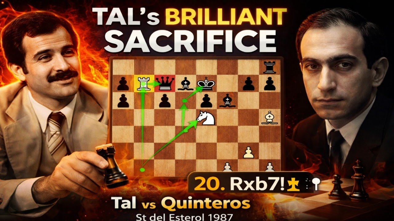 Tal’s Rb7 Exchange Sacrifice and Long Conversion vs Quinteros | St del Esterol 1987
