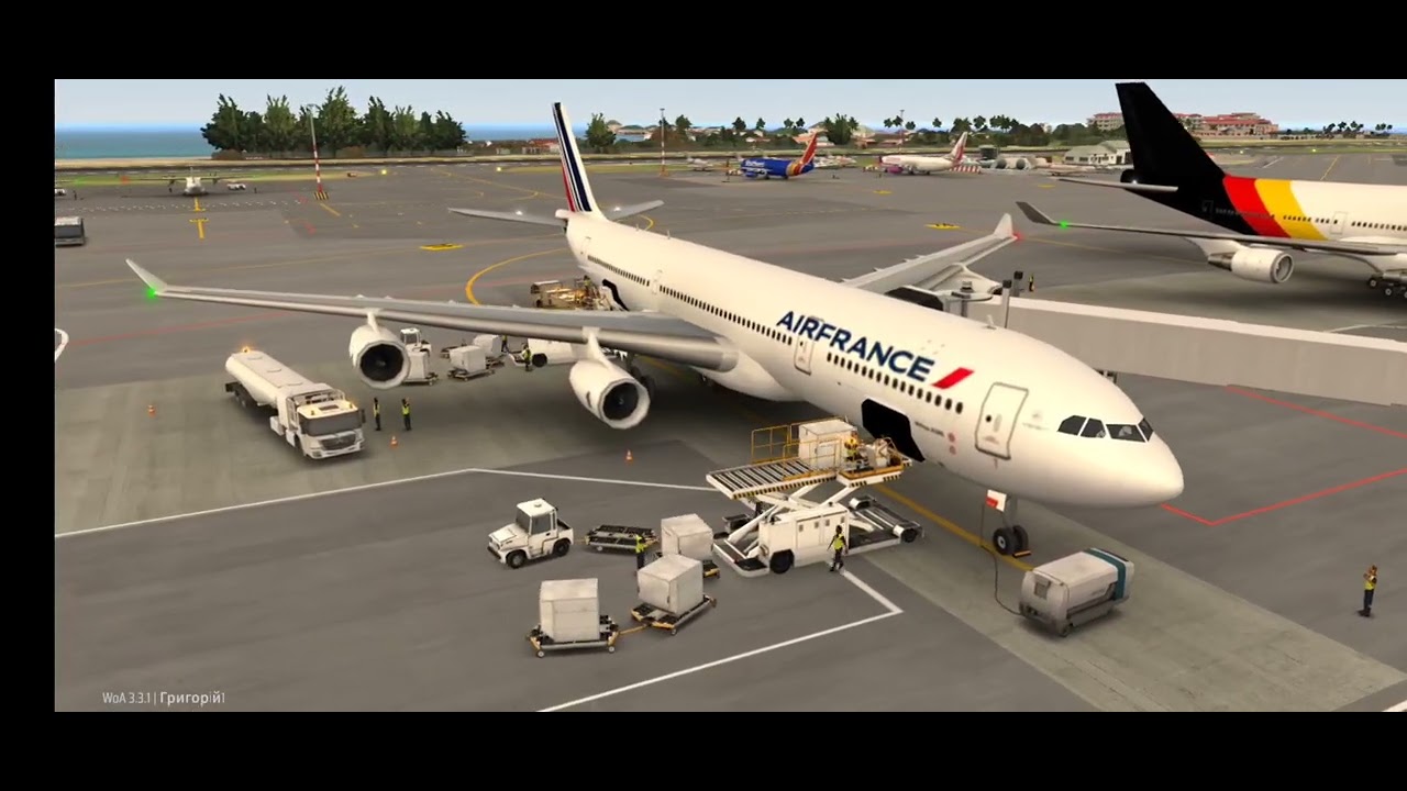 A343 ✈️✈️✈️ AIRBUS 🛩 AIR FRANCE 🇫🇷 World of Airports 🌎 Sint Maarten Airport 🛫 #simulator #aviation 