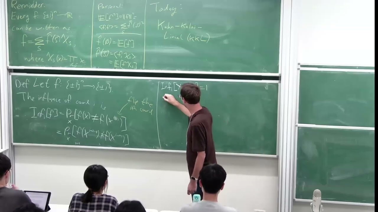 25.08.05, Yuval Filmus, Introduction to Boolean analysis (Lecture 2)