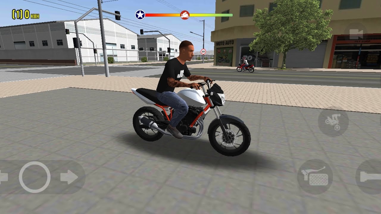 Jogando jogo de moto só no grau🏍️