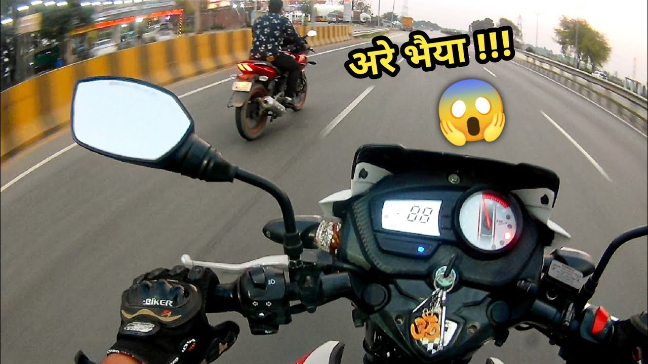 TVS Apache 160 2v Vs Bajaj Pulsar 220f Drag Race | Holi Special Mad Race 😛|