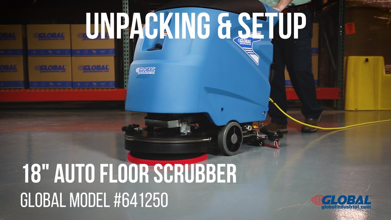 641250 Global Industrial Floor Scrubber Unpacking & Setup