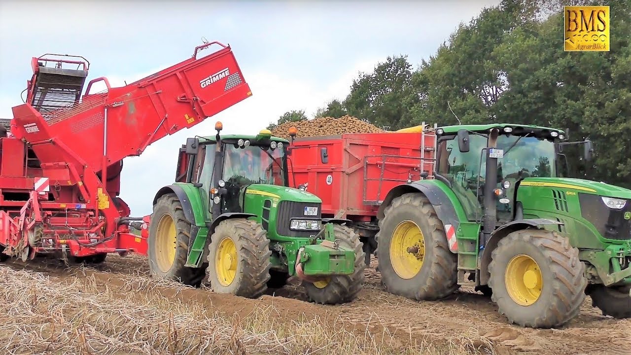 Kartoffelernte  - John Deere, GRIMME SE 150-60 - Kartoffeln roden farmer potato harvester Germany