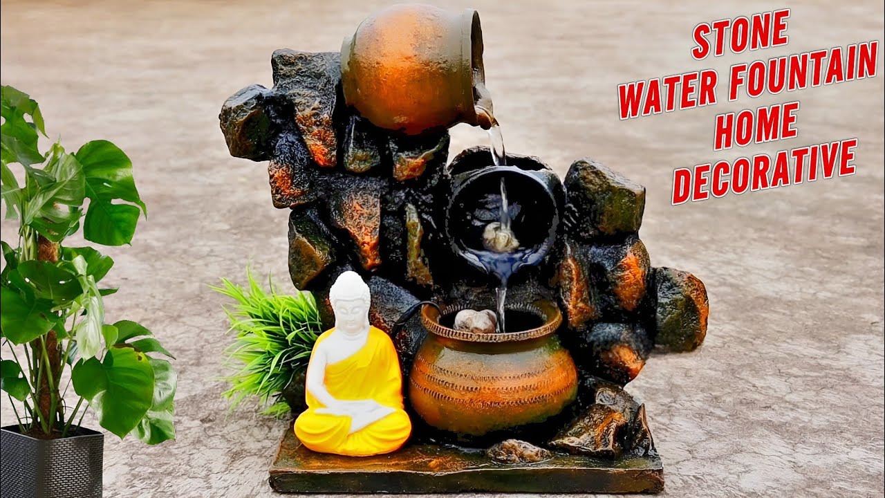 DIY Cemented Craft - Best Handmade Indoor Water Fountain | Terracotta Pots Using Waterfall Fountain