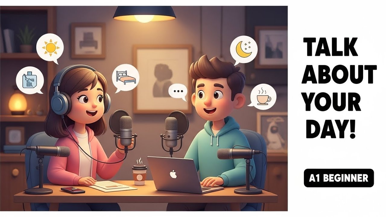 English Daily Routine Lesson | Speak About Your Day | Easy English Listening Practice