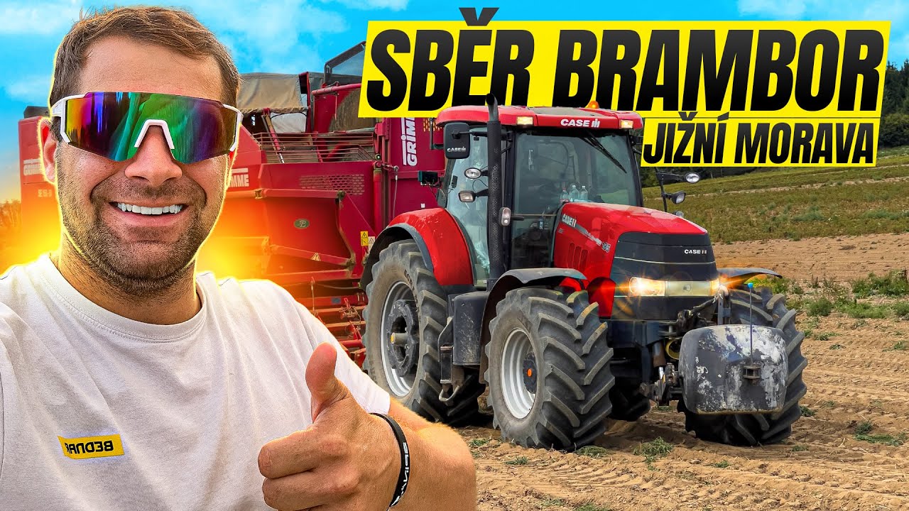 Sbíráme brambory 🥔 na JIŽNÍ MORAVĚ | CASE IH PUMA 185 CVX a GRIMME 150-60 - Moc mi to nejde!!