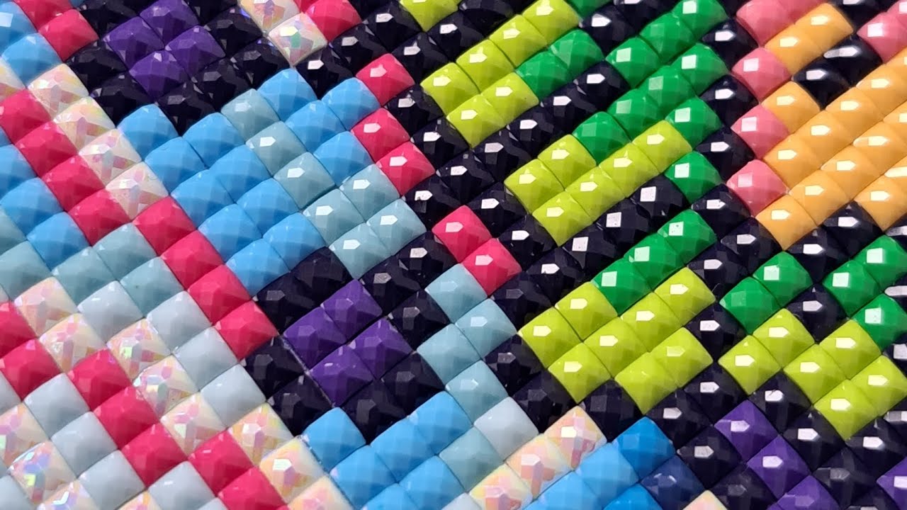 Colorful Satisfying ASMR Diamond Painting - Real Time - No Talking - Diamond Art Club
