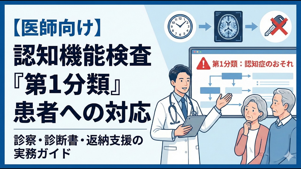 【医師向け】認知機能検査「第1分類」患者への診察と対応ガイド ｜ 高齢者運転免許更新の実務フロー
