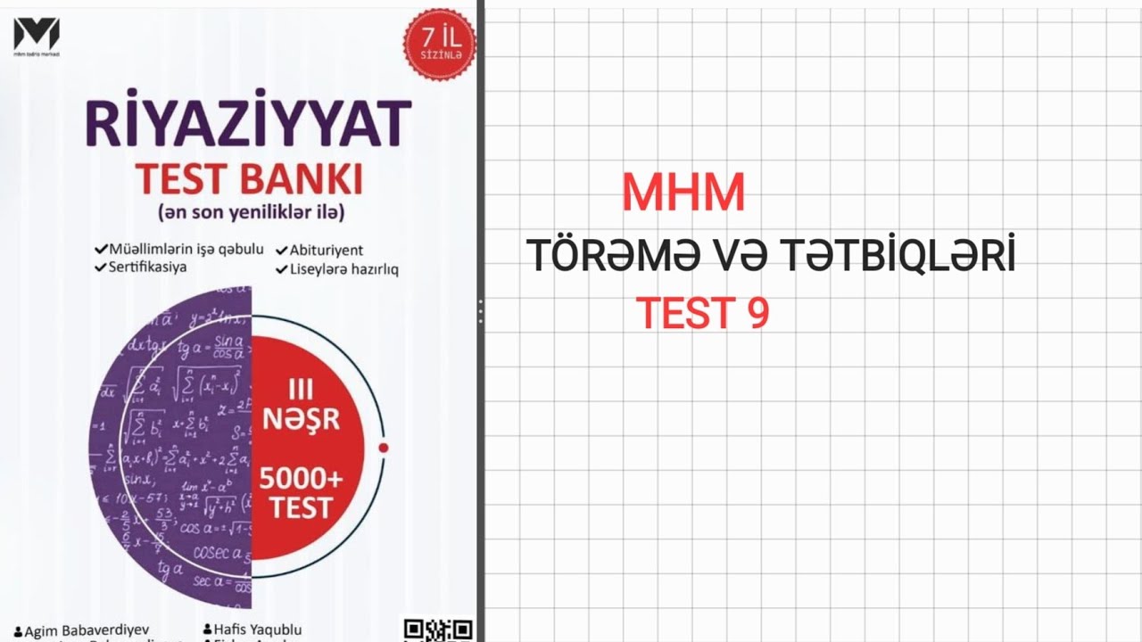 MHM TÖRƏMƏ VƏ TƏTBİQLƏRİ TEST 9