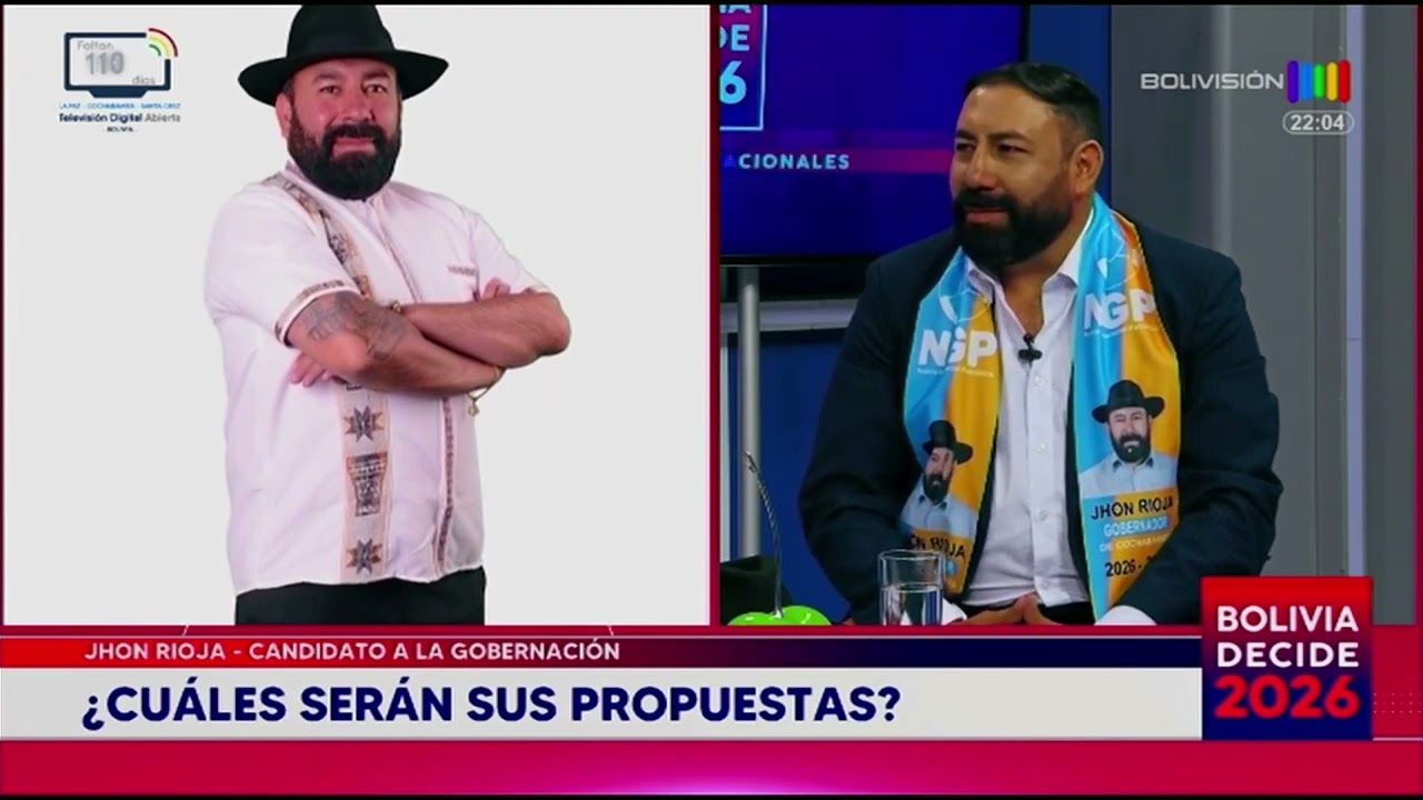Hoy conoceremos a Jhon Rioja, candidato a la Gobernación de Cochabamba.
