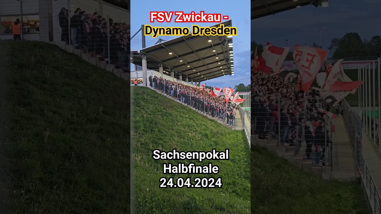 Fansupport FSV Zwickau im Halbfinale des #Sachsenpokals gegen Dynamo Dresden #FSVSGD #flutlichtspiel