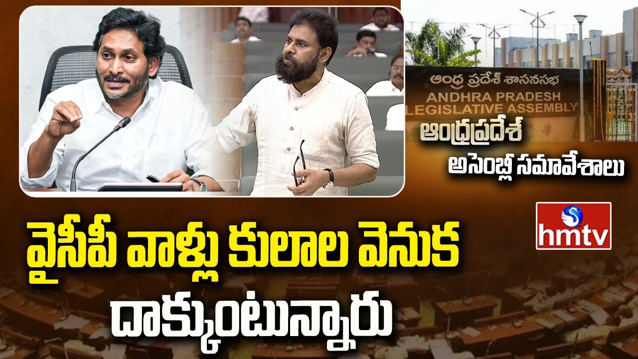 వైసీపీ వాళ్లు కులాల వెనుక దాక్కుంటున్నారు | Deputy CM Pawan Kalyan | AP Assembly | hmtv