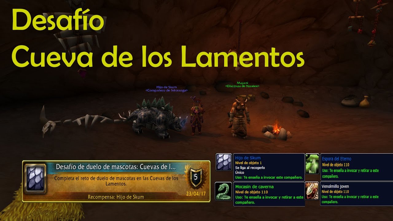 | Duelo de mascotas #24 | Desafío de duelo de mascotas: Cuevas de los Lamentos - Guía de logro.