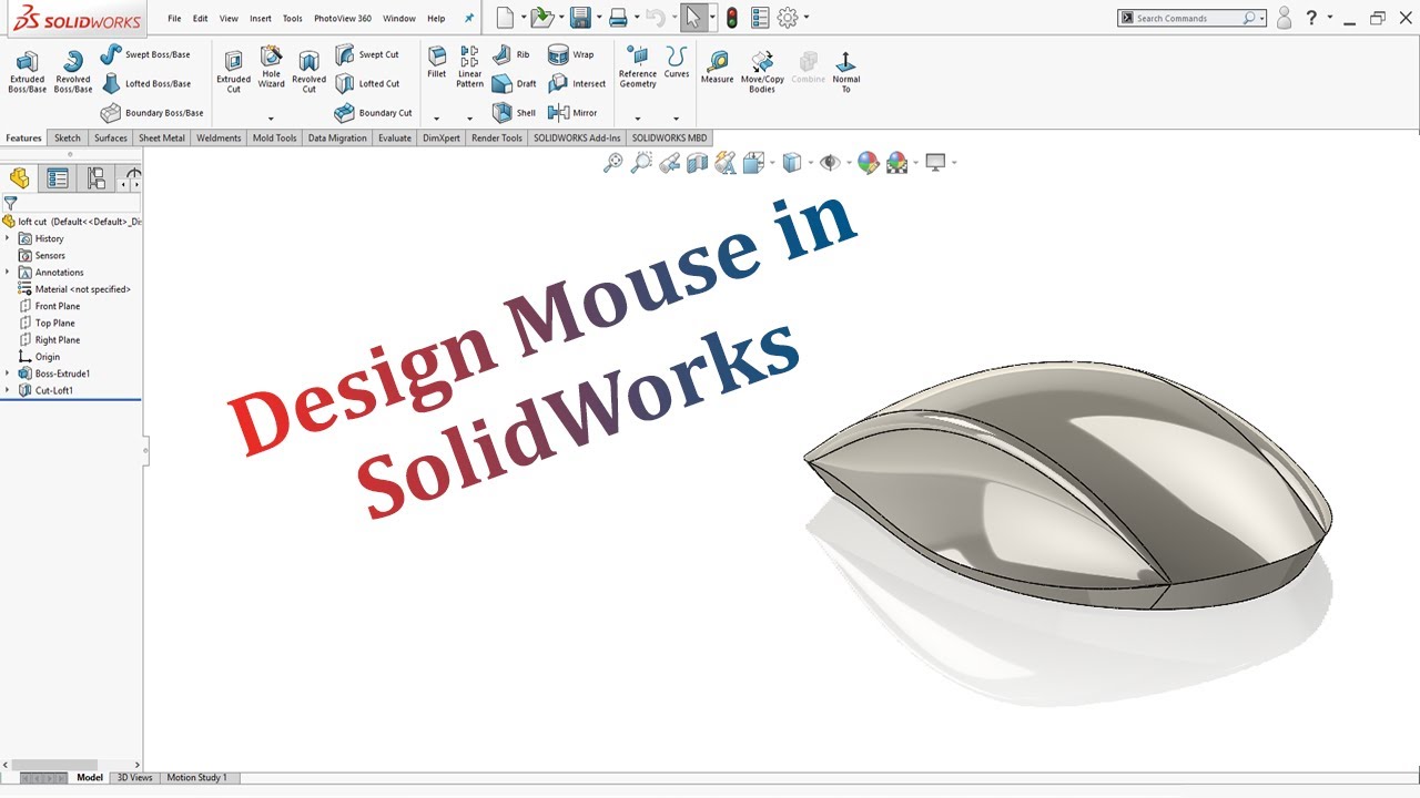 SolidWorks Tutorial | Design Mouse in Solidworks