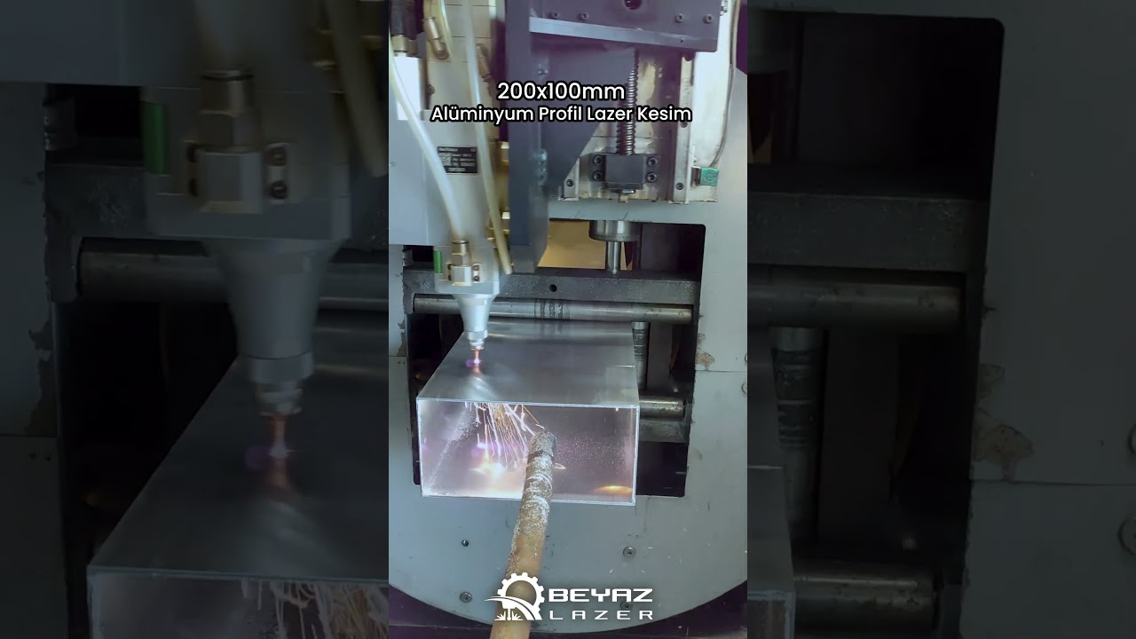 Beyaz Lazer Farkıyla 200x100mm Al&uuml;minyum Profil Lazer Kesim!
