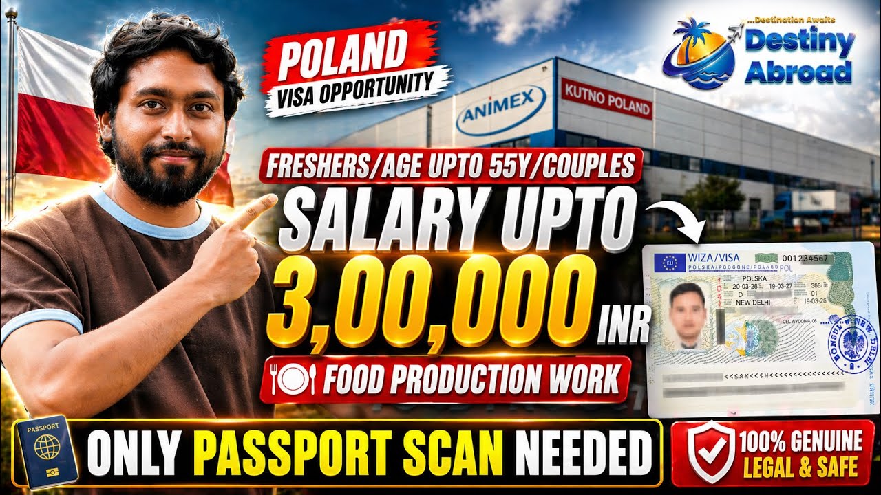 POLAND FMCG JOBS 2026 IN ANIMEX COMPANY&ndash; FRESHERS/COUPLES (AGE 55) | ₹3,00,000 SALARY APPLY NOW