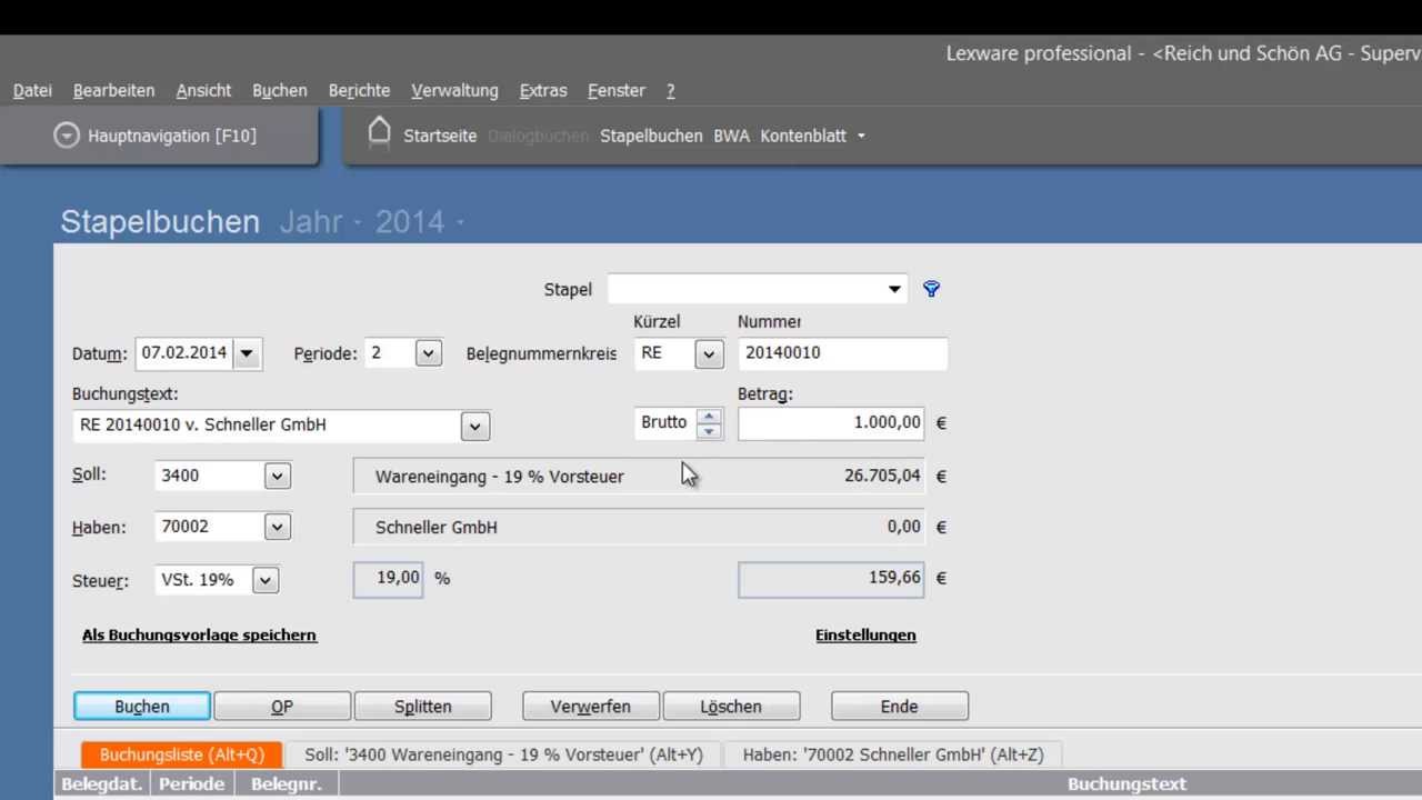 Buchen in Lexware für Einsteiger - Warengutschrift im Einkauf