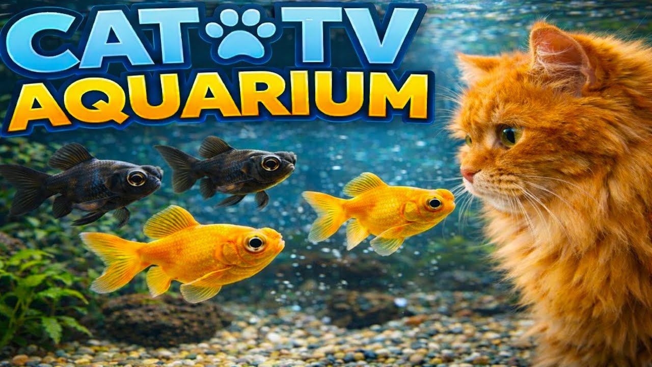 Cat TV Aquarium | Goldfish & Telescope Fish for Cats to Watch (8 Hours, 4K, No Music)