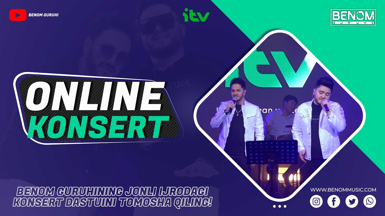 Jonli Ijro Benom Guruhi Online konsert dasturi | Itv 2021 #jonli