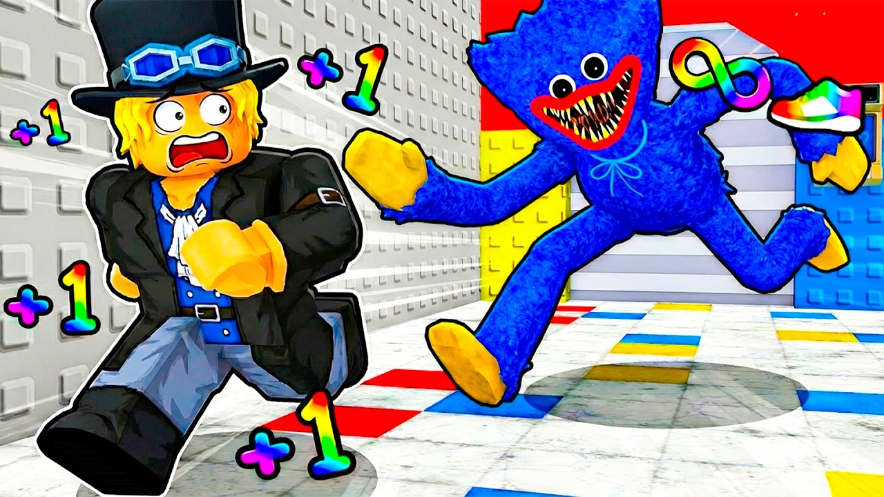 Roblox mas a CADA SEGUNDO EU GANHO +1 de VELOCIDADE para FUGIR DO HUGGY WUGGY