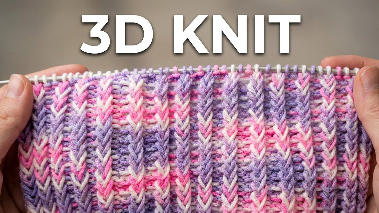 Этого нет в журналах о вязании! 3D Резинка &laquo;Ёлочка&raquo; спицами! 🧶 Супер Объемная и Простая