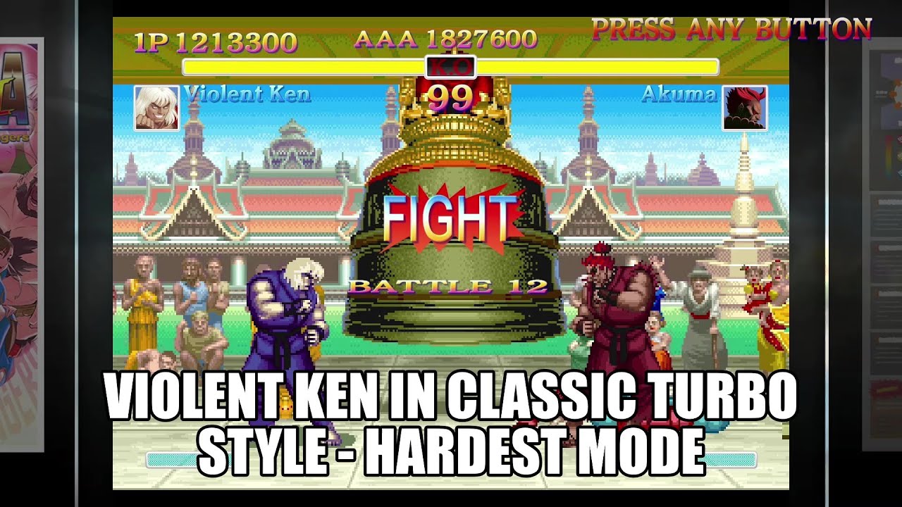 Ultra Street Fighter 2 Violent Ken speed run classic style Arcade highest difficulty Akuma Boss