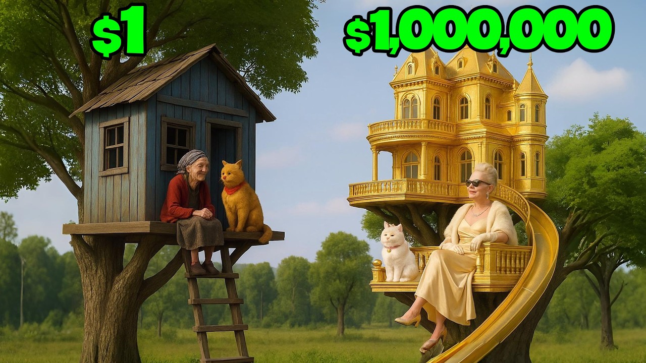 🌳Poor Granny & Kitten Build A Treehouse But Evil Rich Lady Wants to DESTROY It! 😠 #cat #story